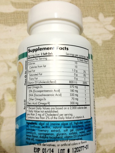 Nordic Naturals Algae Omega, 715mg Vegan EPA+DHA, Plant-Based - 60 Count customer photo 1