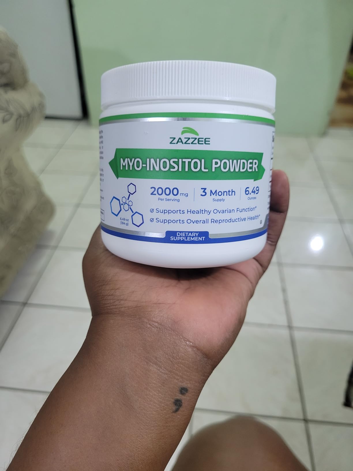 Zazzee Myo-Inositol Powder, 183 Servings, 2000 mg per Serving, 100% Pure customer photo 2