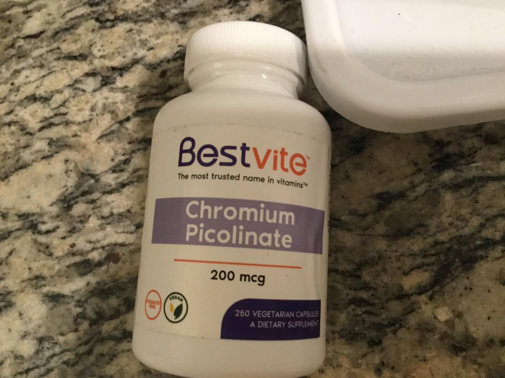 BESTVITE Chromium Picolinate 1000mcg (240 Veg Caps) - No Stearates - Vegan customer photo 2