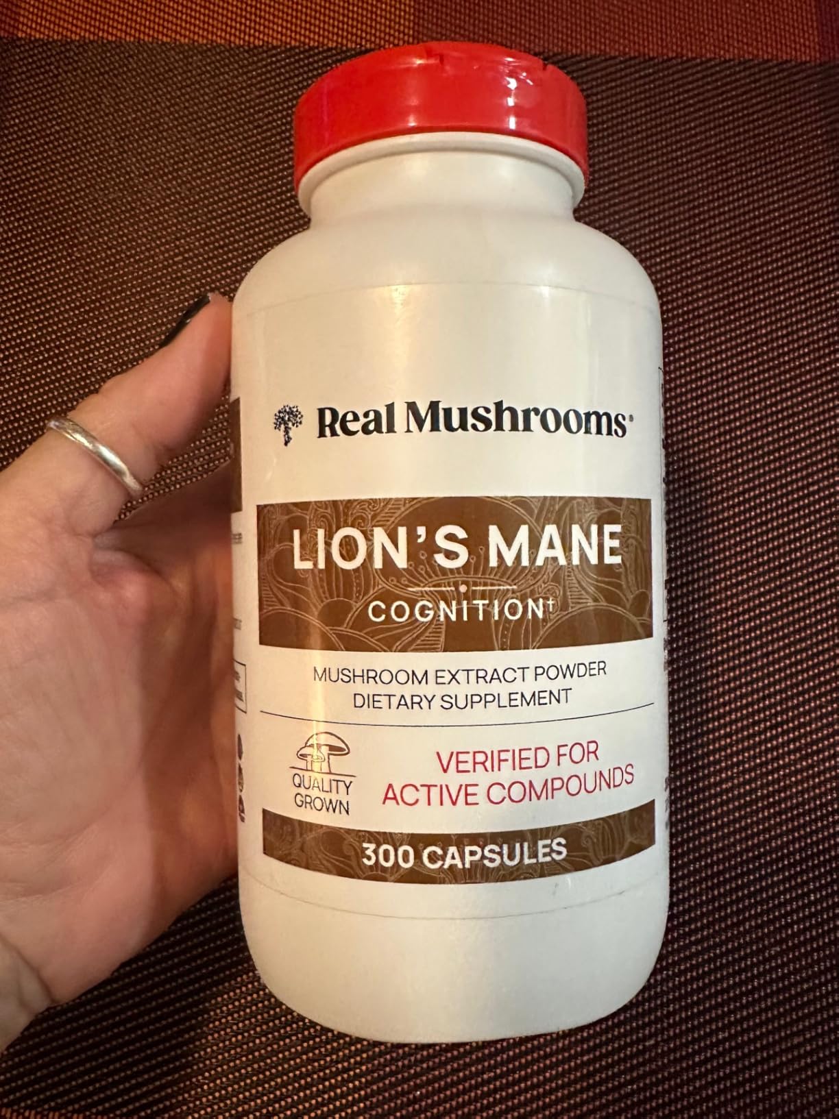 Real Mushrooms Lions Mane Mushroom Cognition (120 Capsules) Lions Mane Mushroom Powder Extract Capsules | Brain Supplement, Brain Vitamins, Focus Supplement customer photo 1