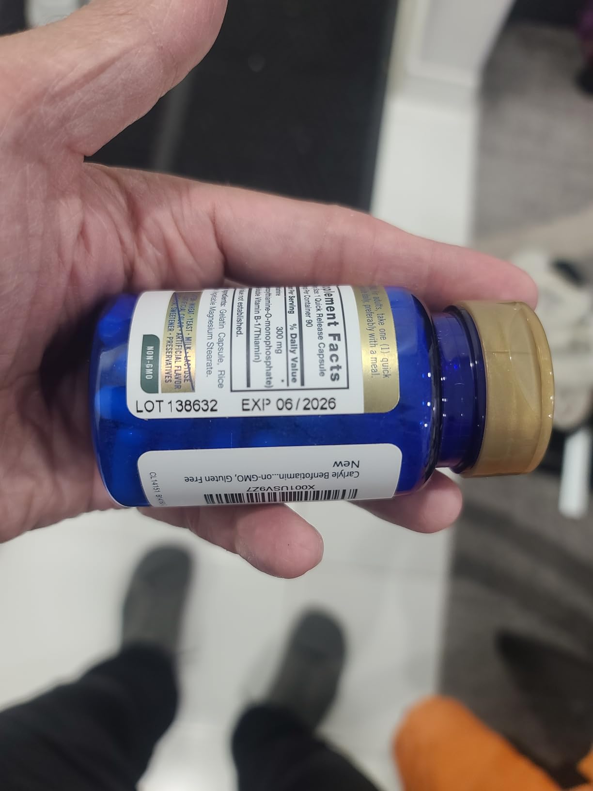 Carlyle Benfotiamine 300mg | 90 Capsules | Fat Soluble Vitamin B1 Thiamine customer photo 2