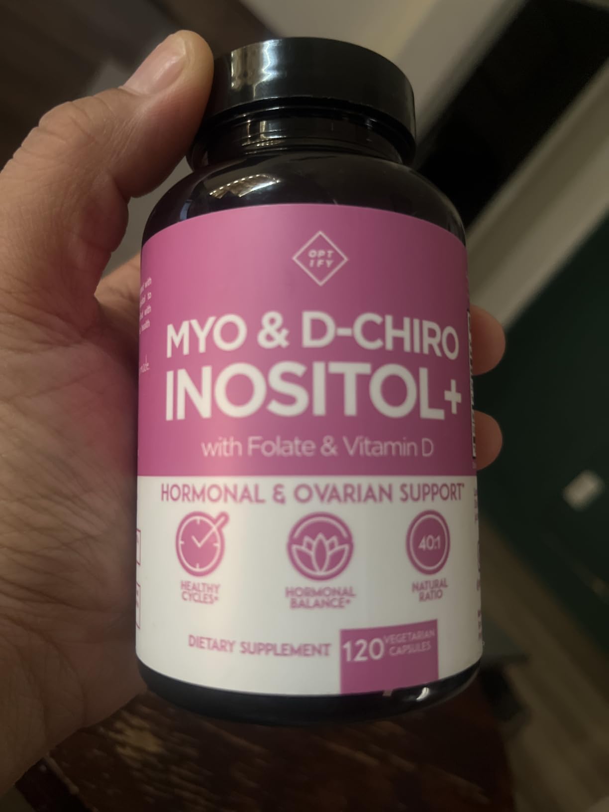 Optify Myo-Inositol & D-Chiro Inositol Supplement for Women | 40:1 Ratio Plus Folate and Vitamin D | Support Healthy Hormonal Balance, Regular Cycles, & Ovarian Health (120 Count (Pack of 1)) customer photo 1