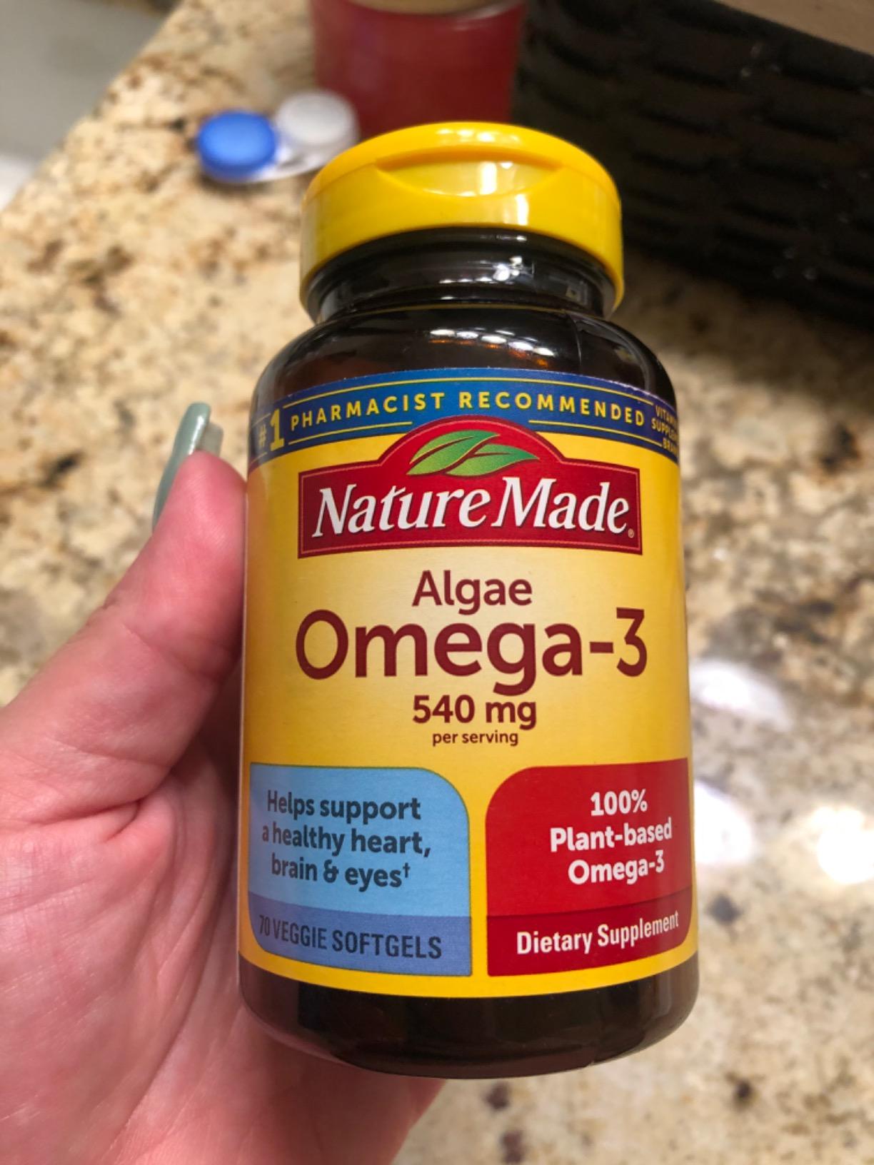 Nature Made Algae Oil Omega 3 Supplement 540mg, 70 Veggie Softgels customer photo 1