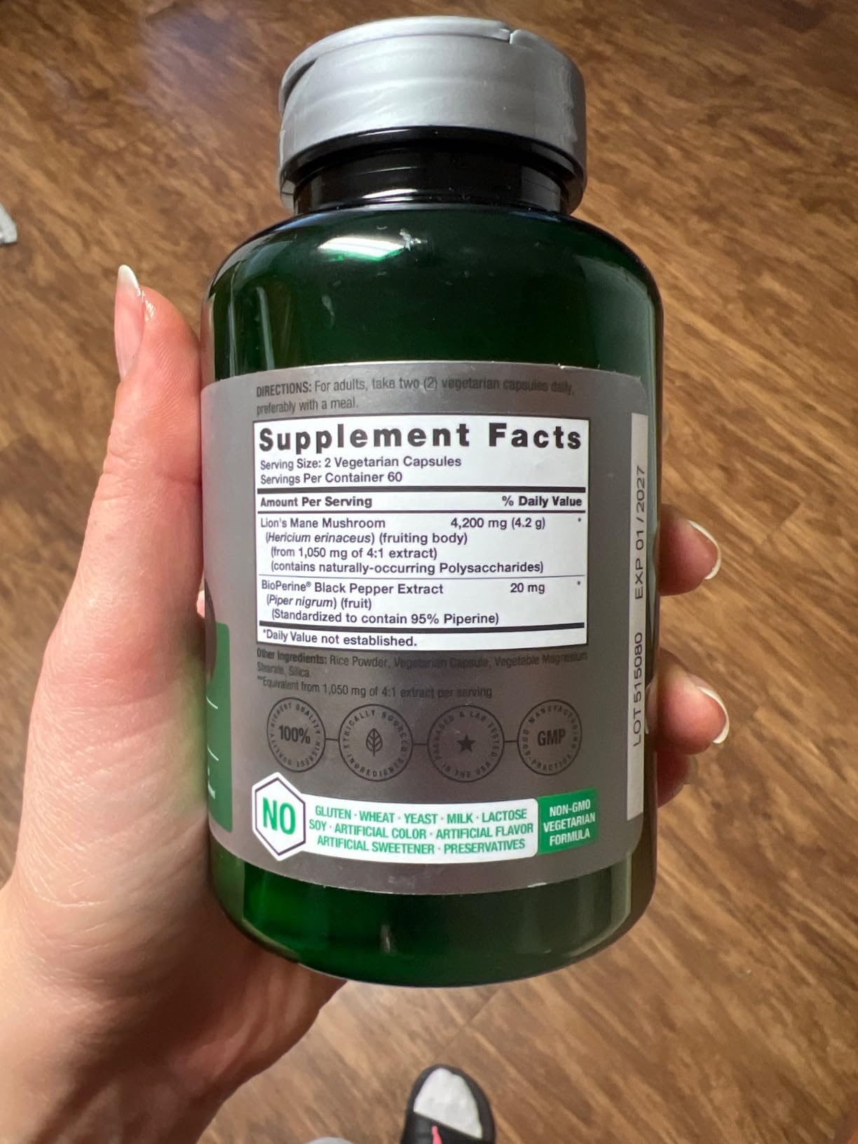 Horbäach Lions Mane Mushroom Extract | 120 Capsules customer photo 1