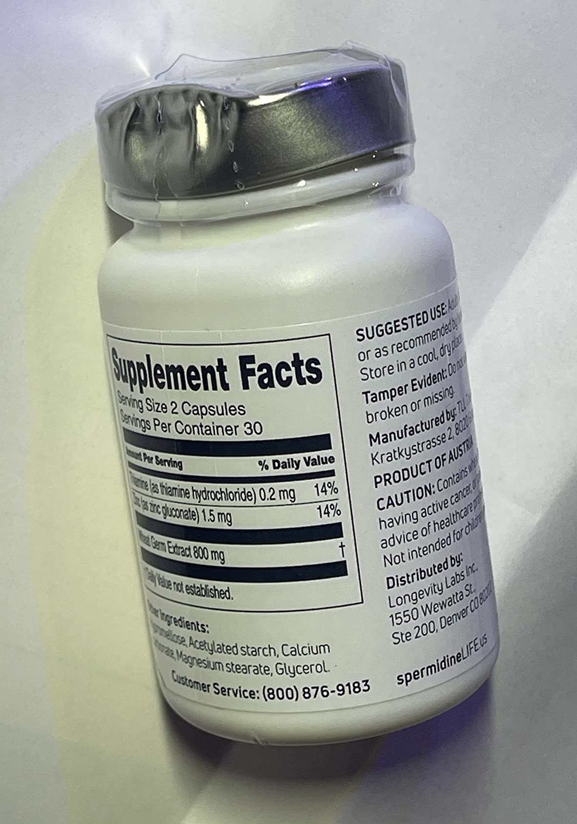 LONGEVITY LABS + spermidineLIFE Supplement, 60 Capsules customer photo 1