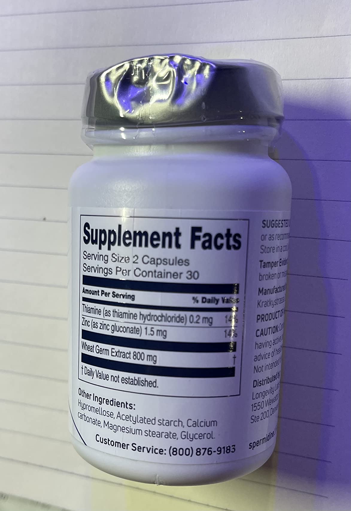 LONGEVITY LABS + spermidineLIFE Supplement, 60 Capsules customer photo 2