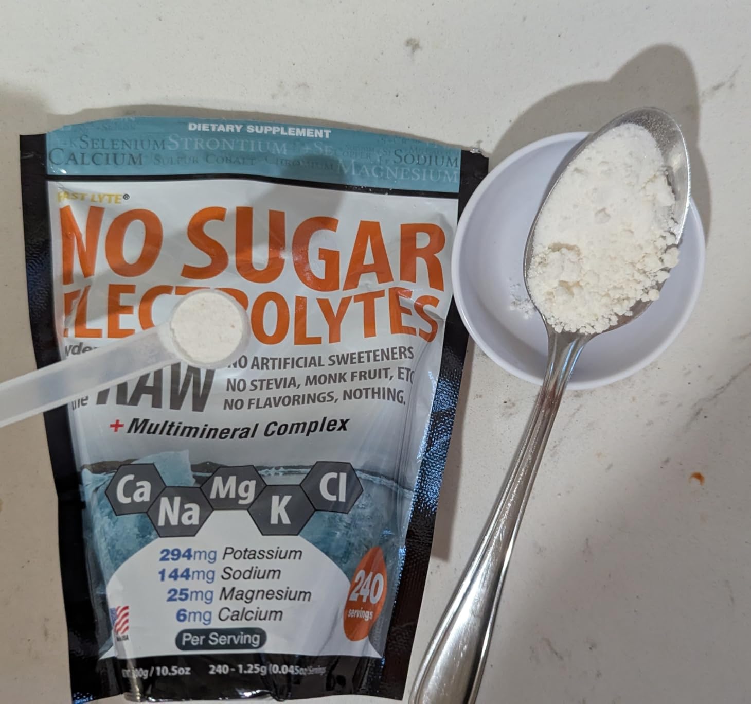 FAST LYTE No Sugar Electrolytes Powder in the Raw | Mix in Coffee, Soup, Juice, Water, Smoothies, Broth, Anything | No Sweeteners or Flavorings | Keto & Sugar Free | Non-GMO & Vegan customer photo 1