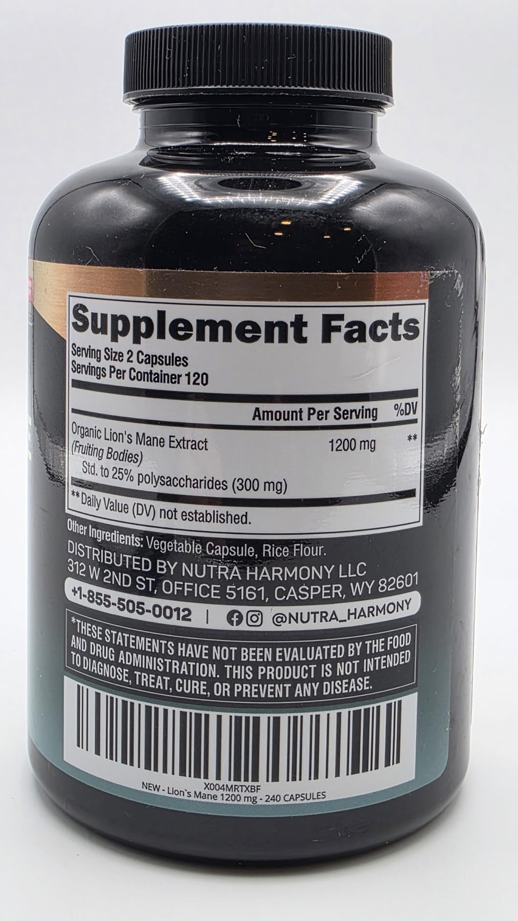 Lions Mane Supplement Capsules - Organic Lions Mane 1200 mg, 120 Vegan Caps customer photo 1