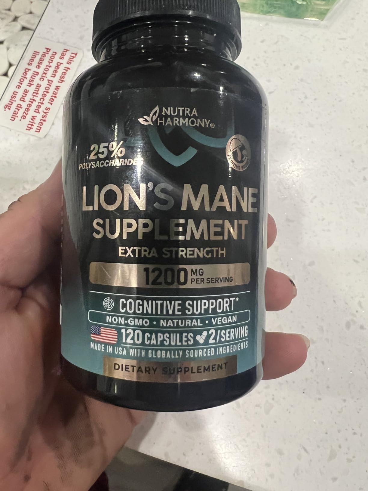 Lions Mane Supplement Capsules - Organic Lions Mane 1200 mg, 120 Vegan Caps customer photo 2