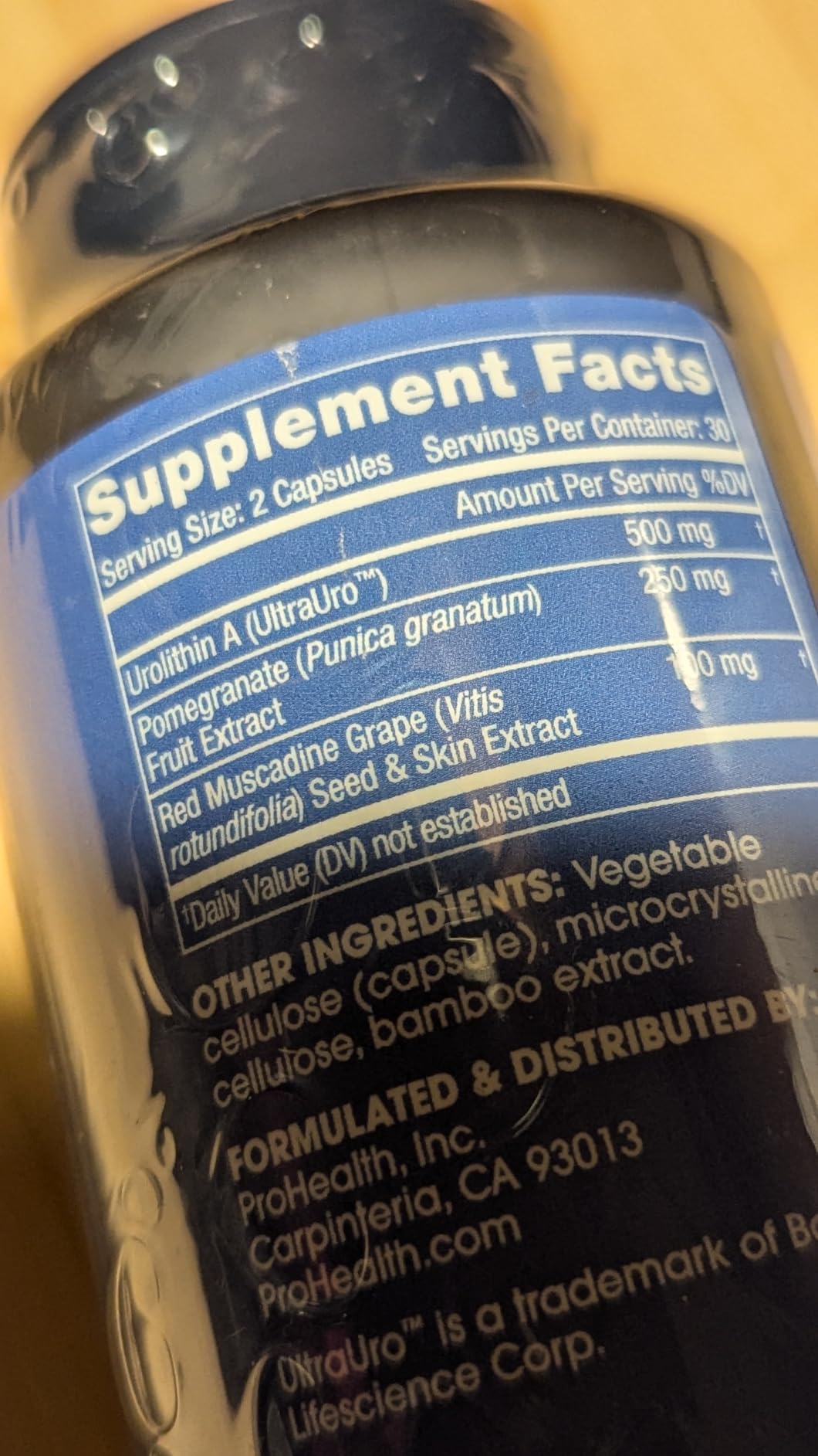ProHealth Full Spectrum Urolithin A | 60 Capsules | Cellular Support for Healthy Aging | with Pomegranate & Red Grape Extracts | Ultra-Pure, Triple Lab-Tested | Manufactured in the USA customer photo 1
