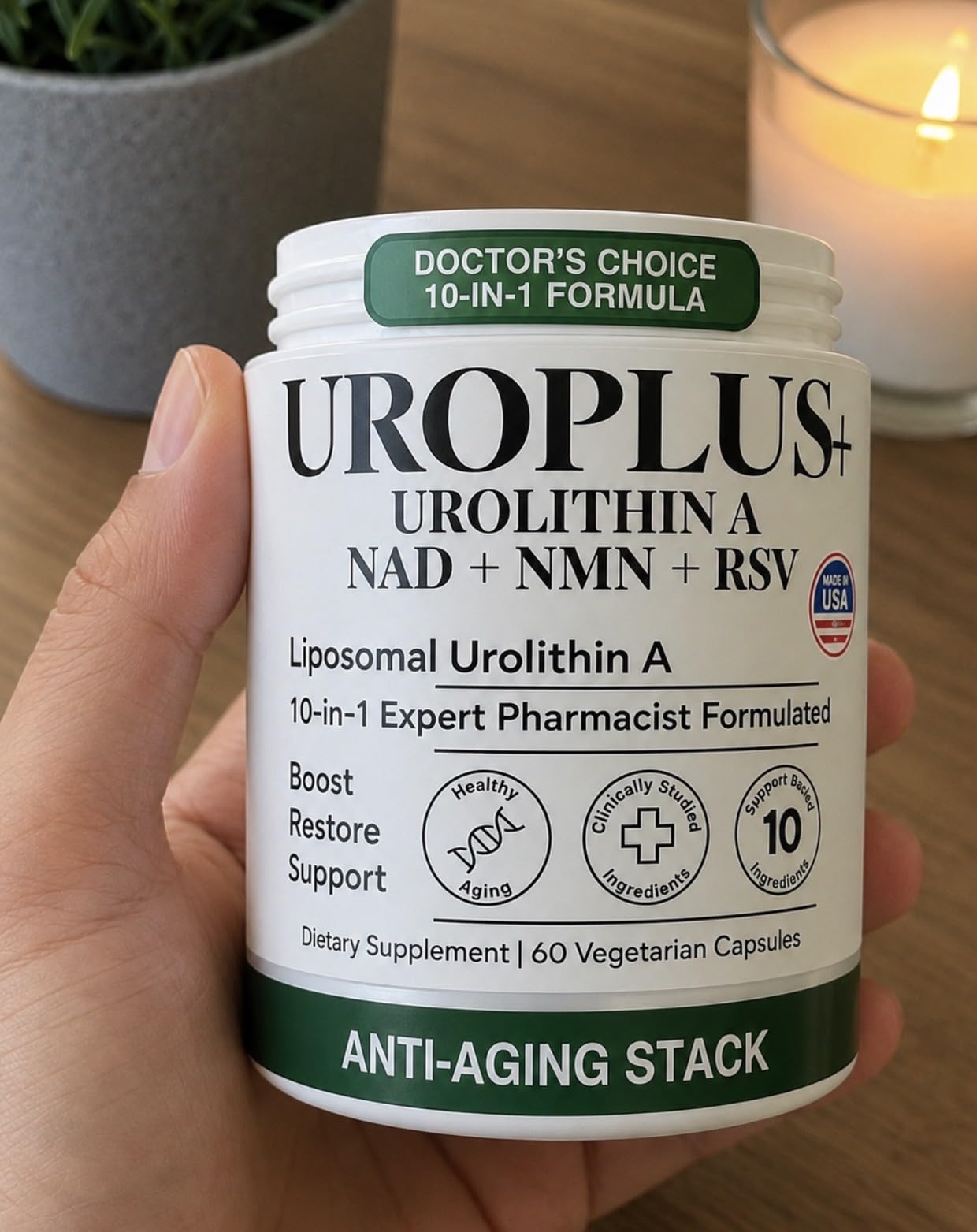 Liposomal Urolithin A Complex, 1250mg 10-in-1 with NAD+, NR, & Resveratrol customer photo 1