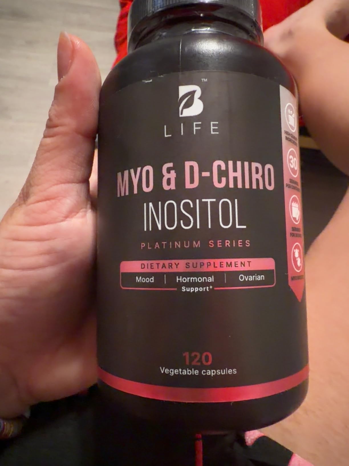 B Life Company Myo-Inositol & D-Chiro Inositol 40:1 | Hormone Balance for Women Support | Inositol Supplement for Women | Vitamin B8 | 120 Caps customer photo 2
