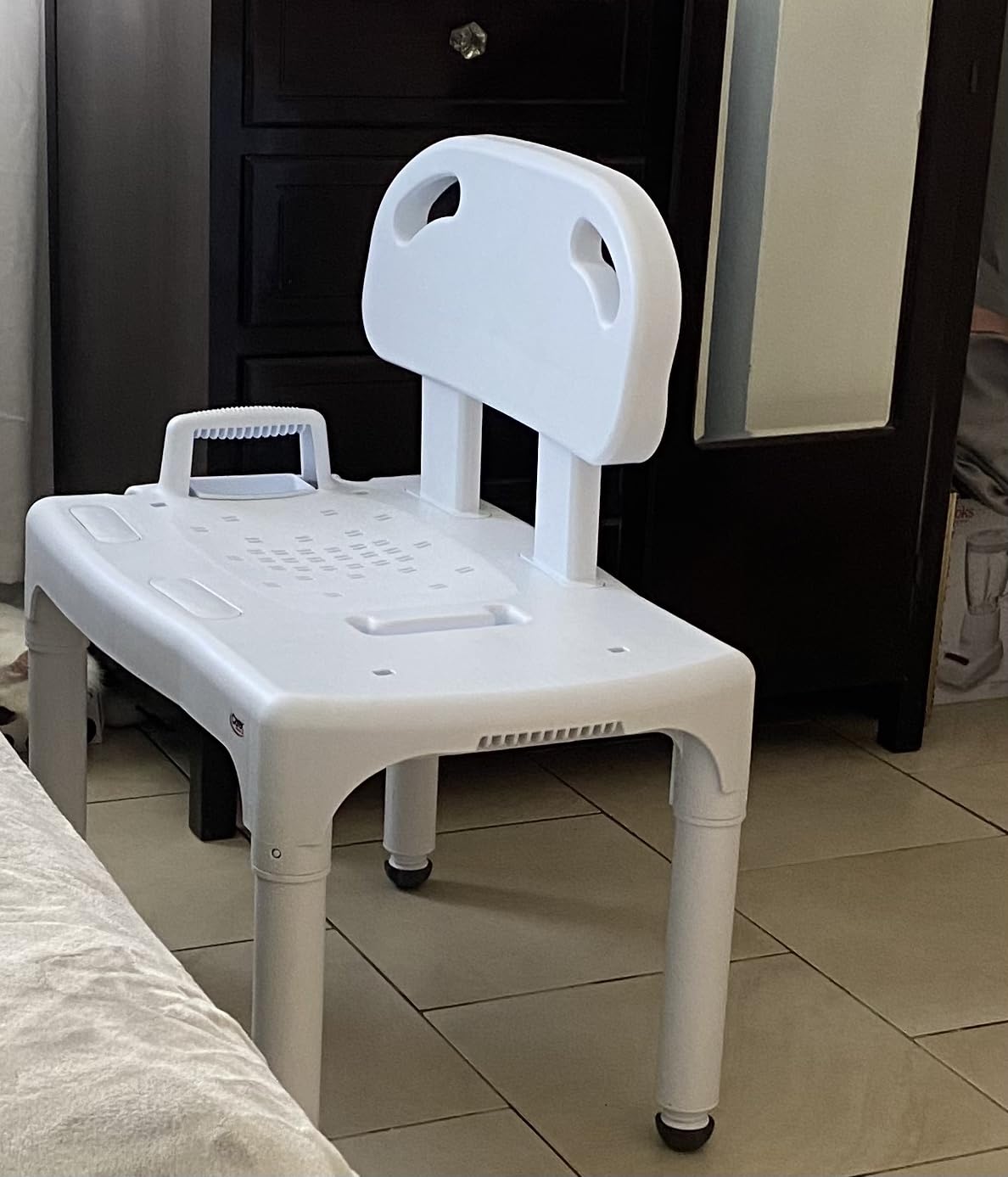 Carex Universal Tub Transfer Bench, Bath Seat with Backrest, Shower Chair for Elderly and Disabled, Transfer Bench & Shower Seat for Bathtub with Adjustable Legs, Converts to Right or Left Hand Entry customer photo 2