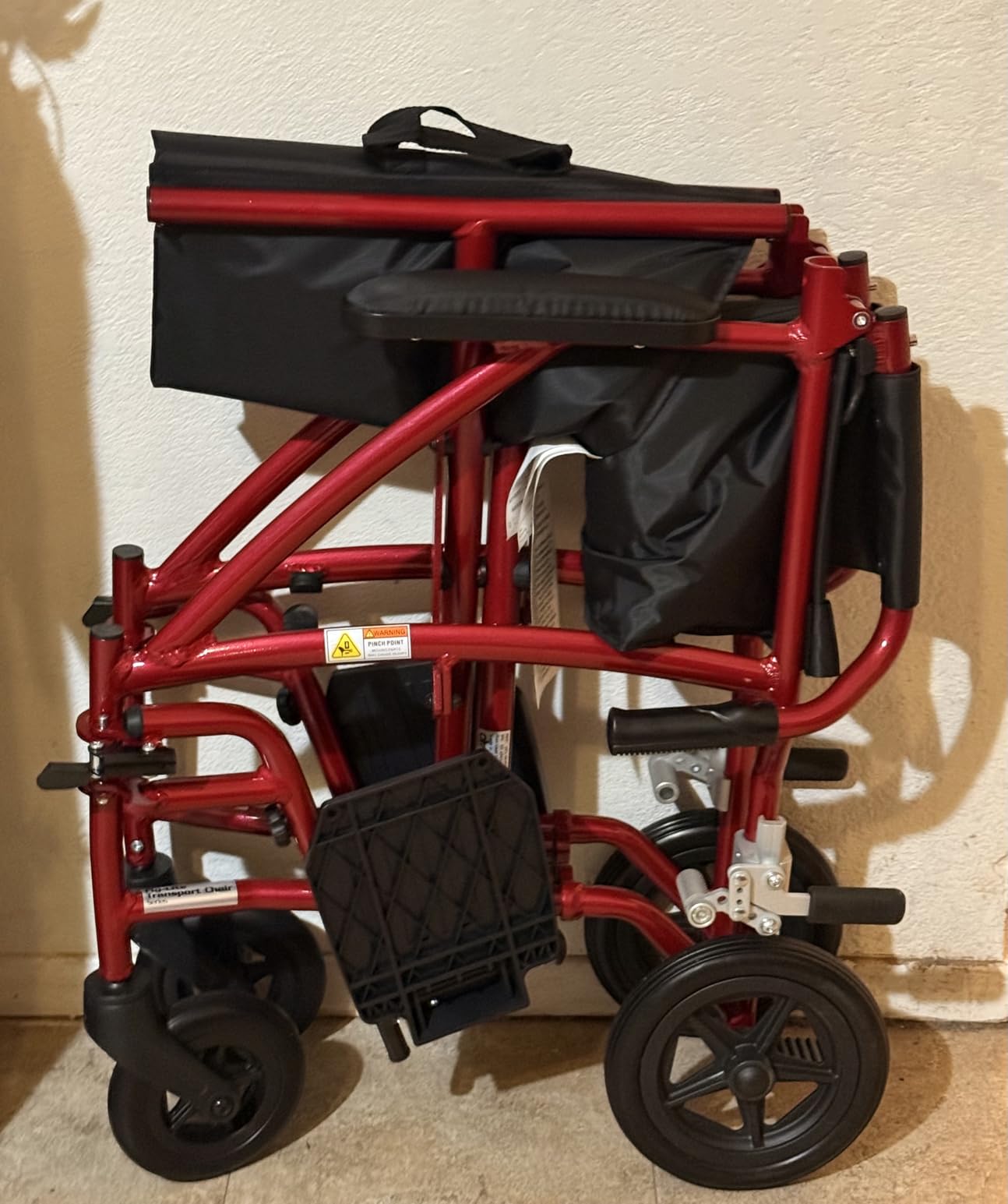Drive Medical Fly-Lite Lightweight Folding Transport Wheelchair, Black customer photo 2