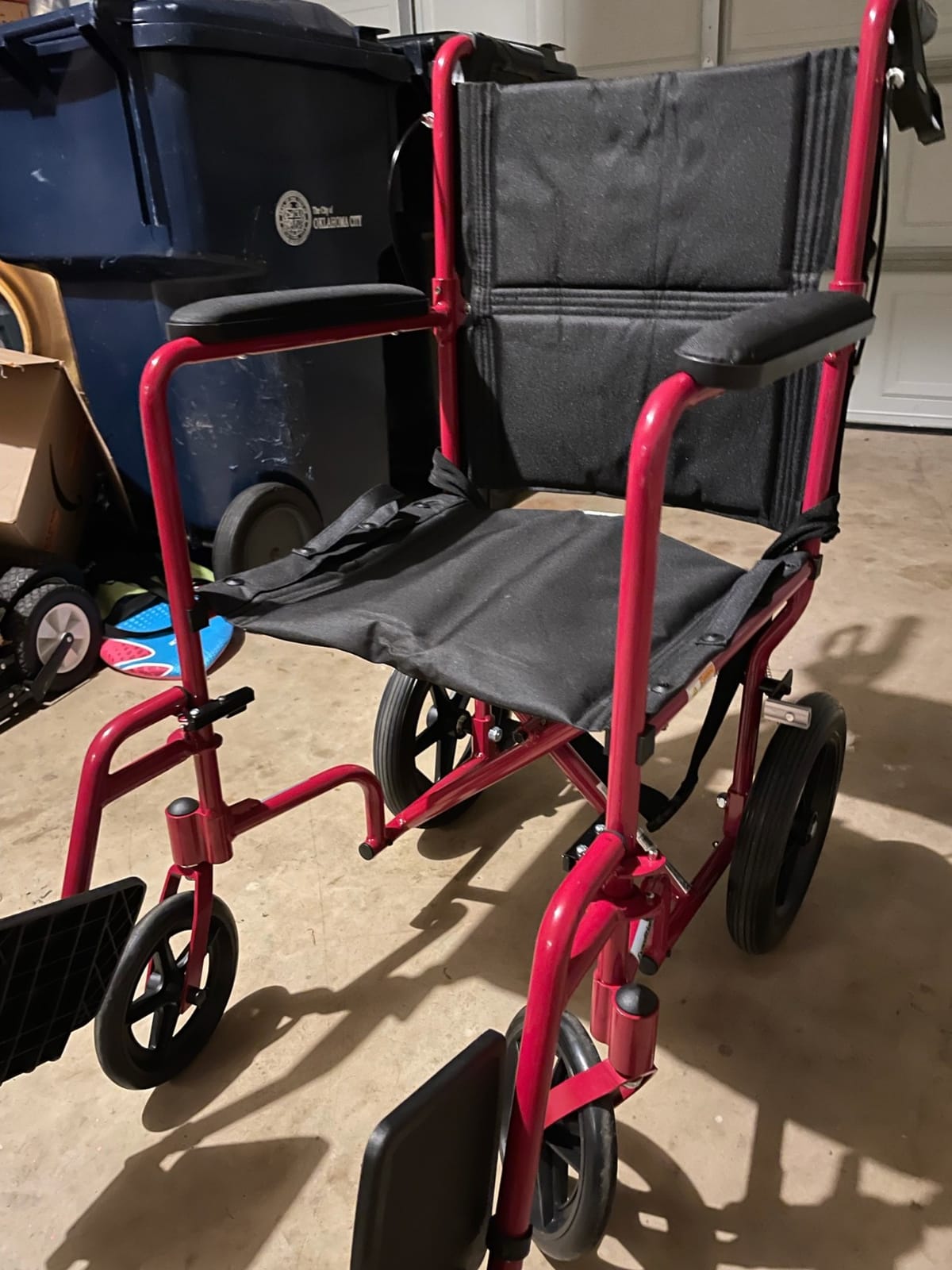Lightweight Expedition Transport Wheelchair with Hand Brakes, Red customer photo 2