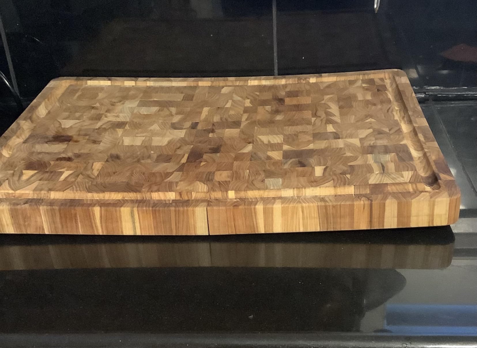 Teakhaus Butcher Block Carving Board - Extra Large Reversible Wooden Cutting Board with Juice Groove - Holiday Gift Ideas for Men and Women - Gift-Ready End Grain Wood, Knife Friendly - FSC Certified customer photo 2