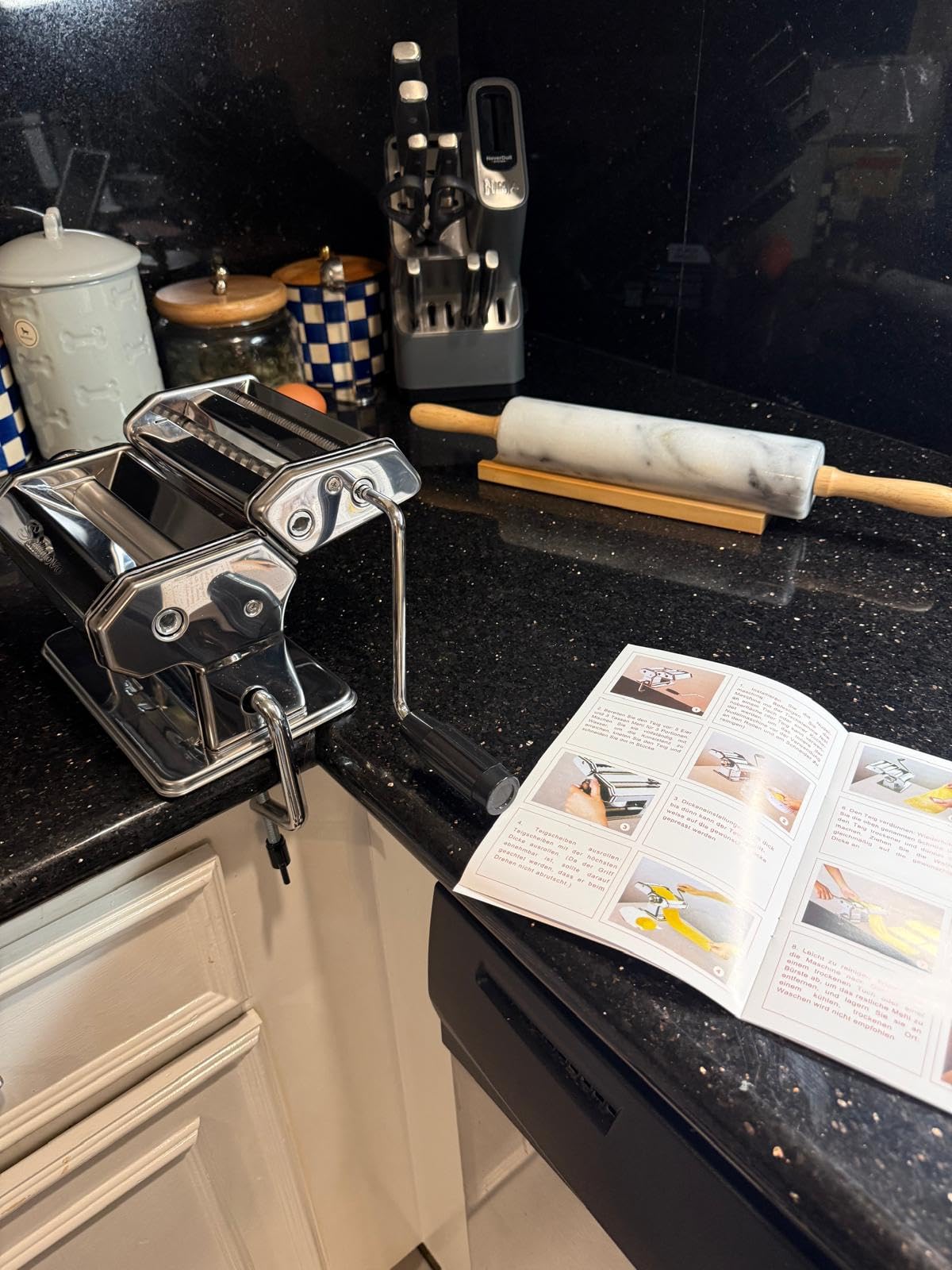 Sailnovo 3-in-1 Pasta Maker with 9-Setting Pasta Roller & Cutters, Silver customer photo 1
