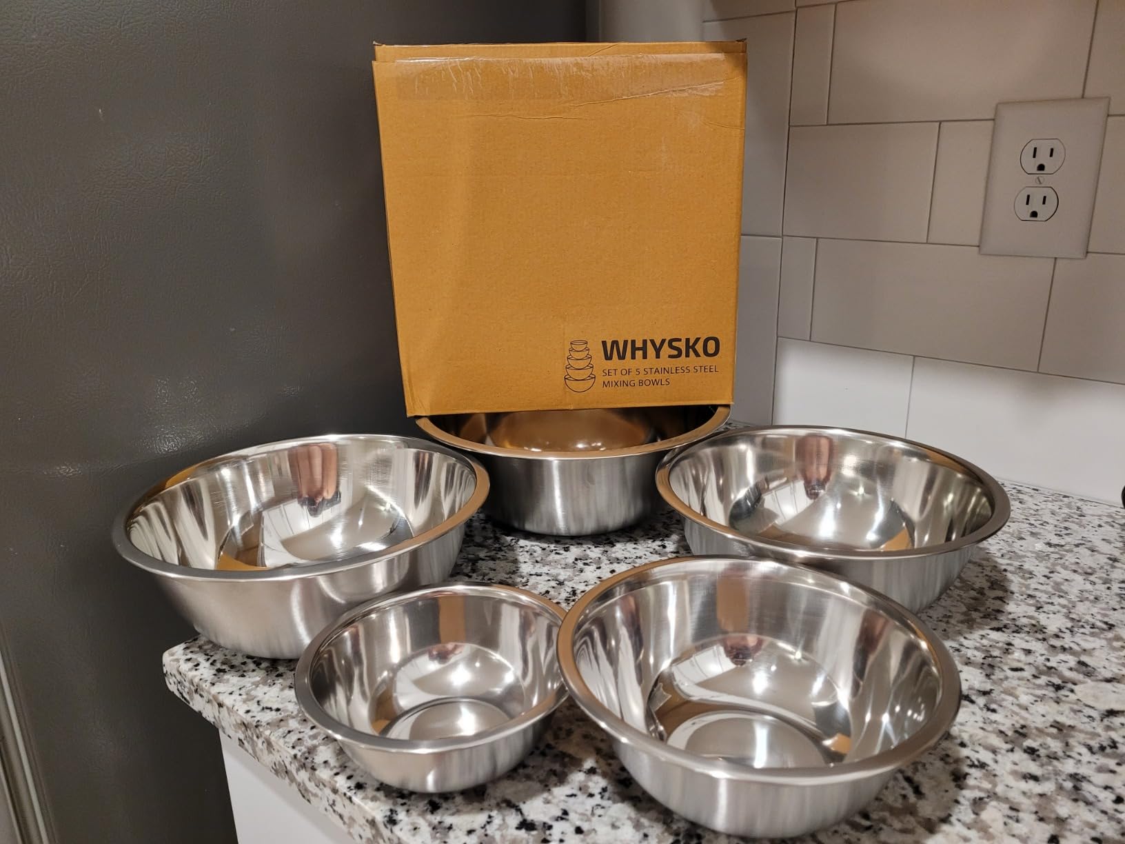 WHYSKO Stainless Steel Mixing Bowls Set, 5-Piece Meal Prep & Food Storage customer photo 1