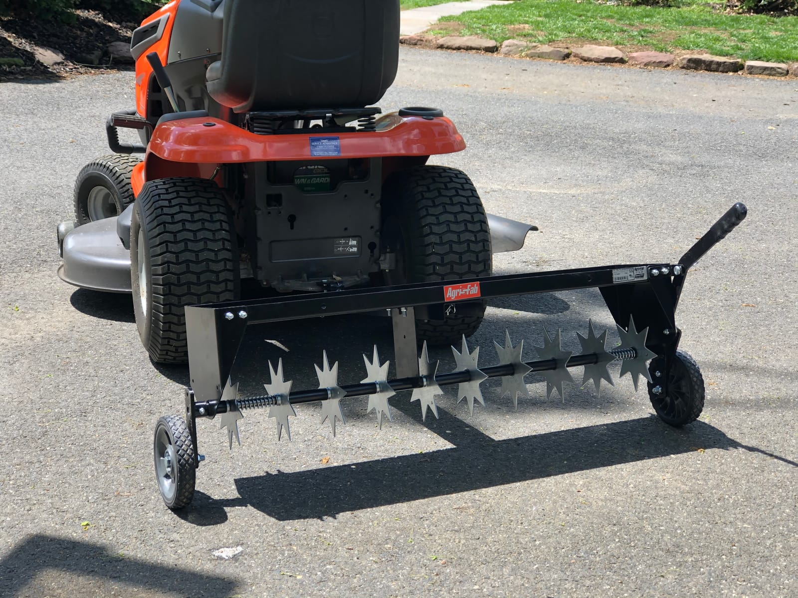 Agri-Fab 45-0544 40 inch Tow Behind Spike Aerator for Aerating Lawns; 10 Galvanized Steel Spike Disks, Universal Hitch, Black customer photo 2
