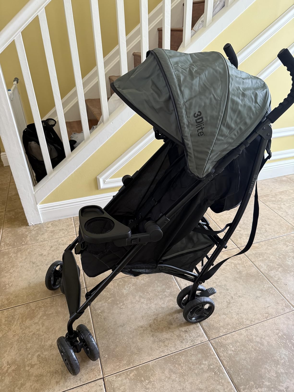 3Dlite Convenience Stroller,Jet Black–Lightweight Stroller with Aluminum Frame,Large Seat Area, 4 Position Recline, Extra Large Storage Basket– Infant Stroller for Travel&More customer photo 1