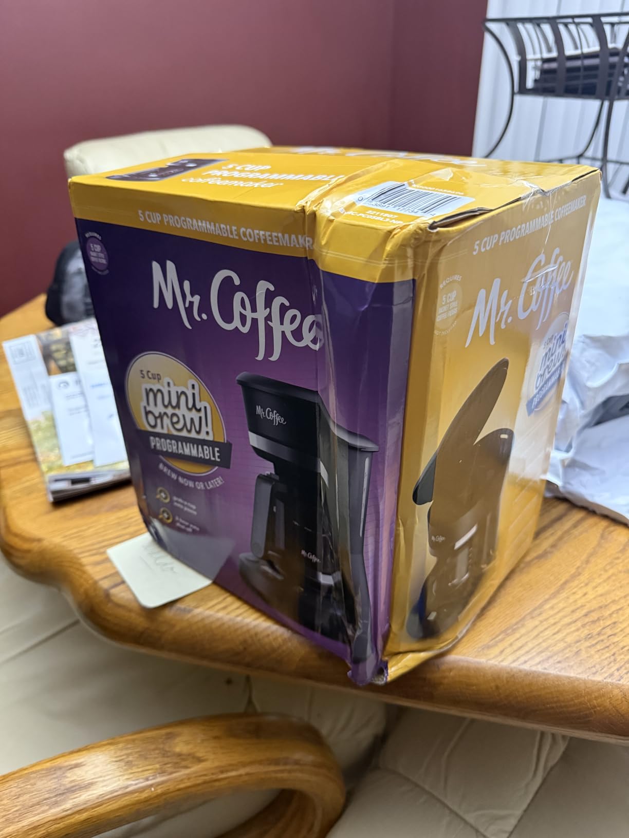 Mr. Coffee Programmable Coffee Maker 5 Cups with Auto Pause Glass Carafe Compact Design Black customer photo 1
