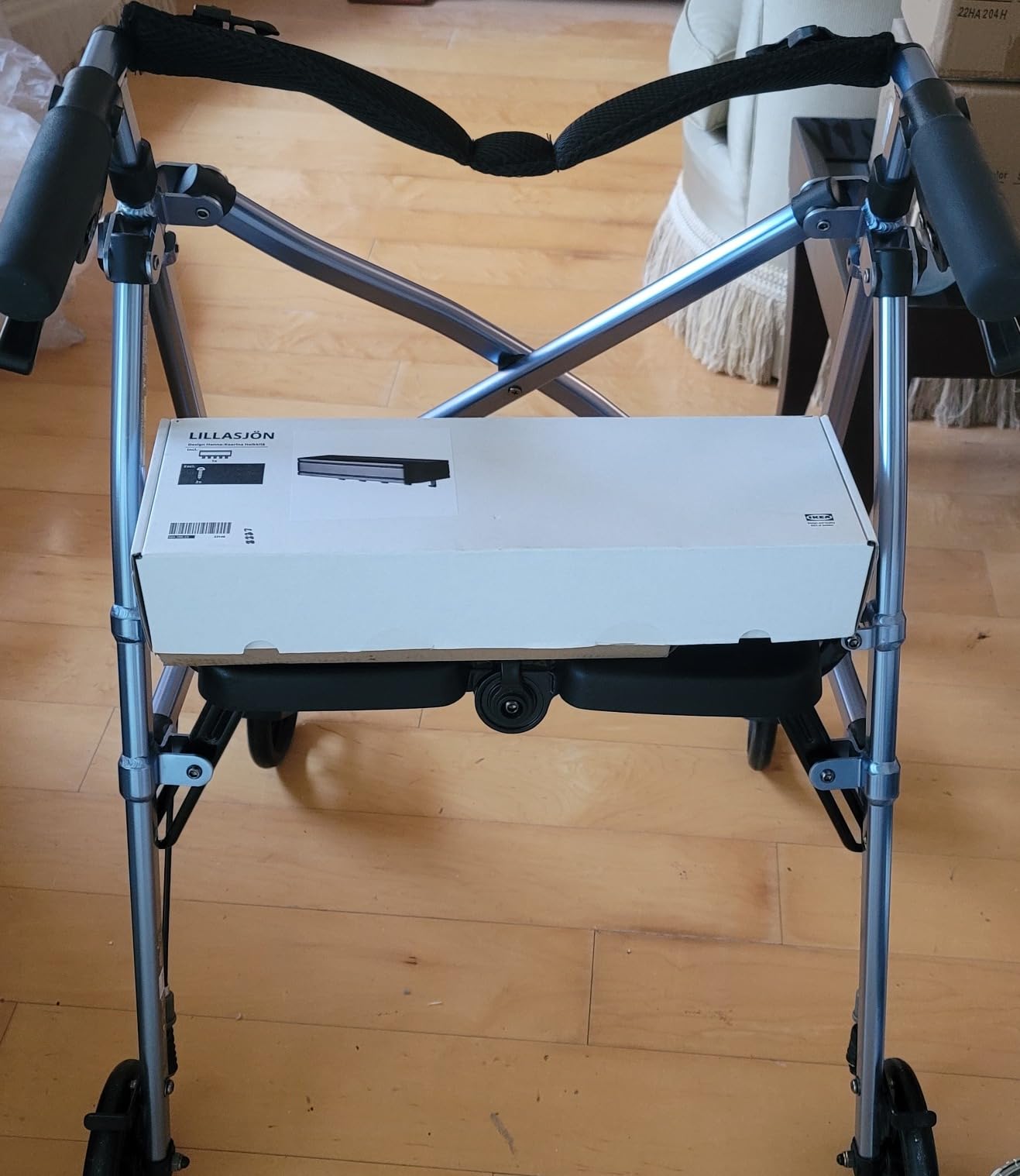 Stander Space Saver Rollator, Lightweight Folding Rolling Walker with Seat for Seniors & Adults, 4-Wheel Mobility Aid with 6-inch Wheels, Locking Brakes & Padded Seat with Backrest, Cobalt Blue customer photo 1