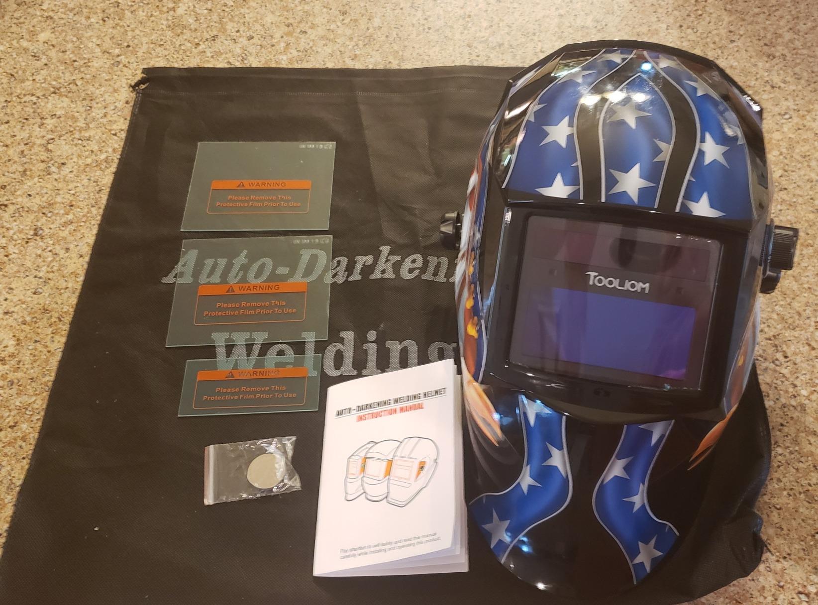 TOOLIOM Auto Darkening Solar Powered Welding Helmet for TIG MIG ARC with Light customer photo 2
