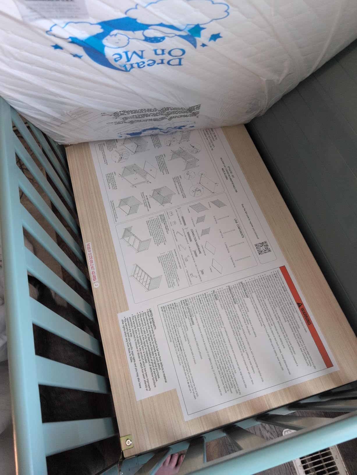 Dream On Me Bellport 4-in-1 Mini Crib for Small Spaces, Safari Green customer photo 1
