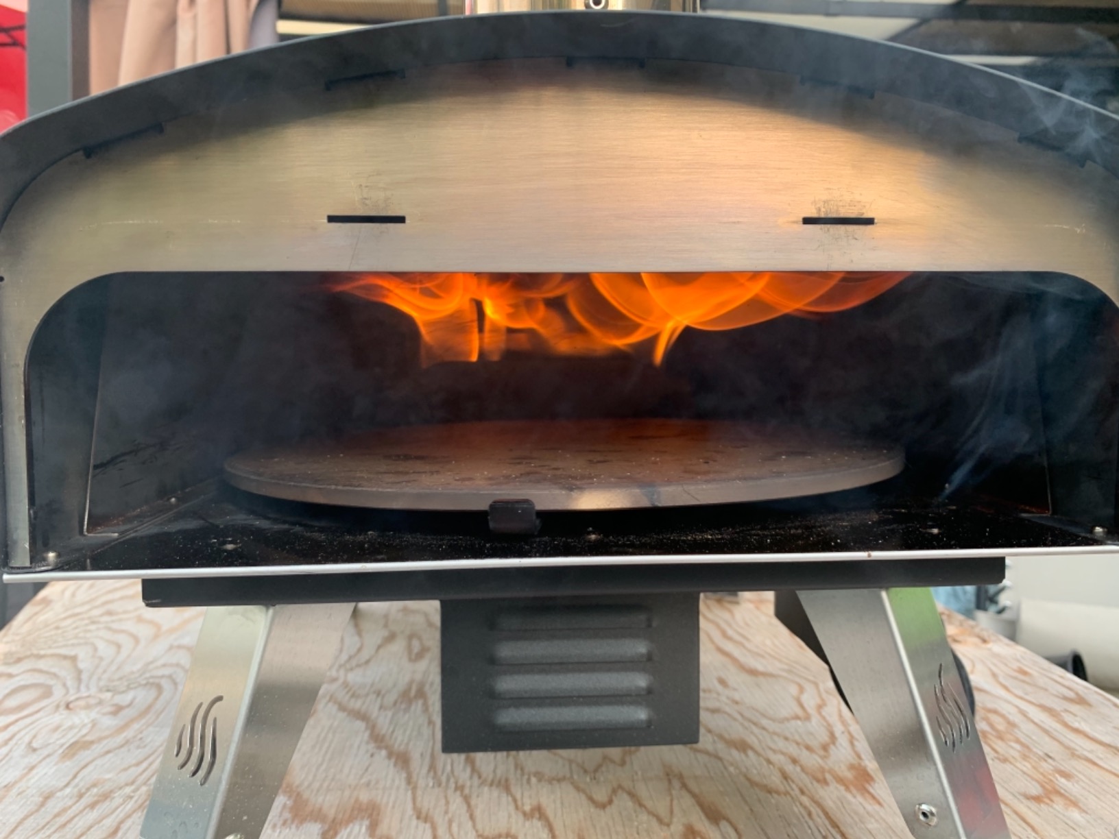 Mimiuo Auto-Rotating Wood Pellet Pizza Oven Outdoor 40Lbs, 60S Bake w/Stone customer photo 2