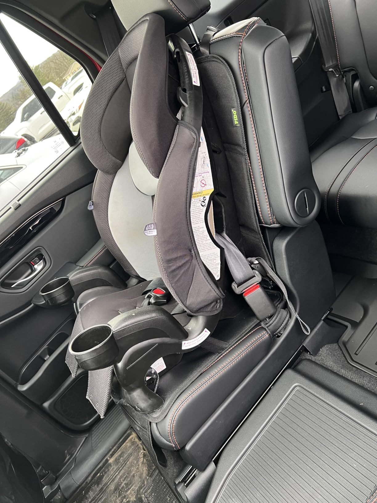 PIDO Car Seat Protector, 2 Pack Seat Protector Under Baby Car Seat with Thick Padding and Non-Slip Back, Waterproof Carseat Protection Cover Pad for Vehicle Leather Upholstery, Black customer photo 2
