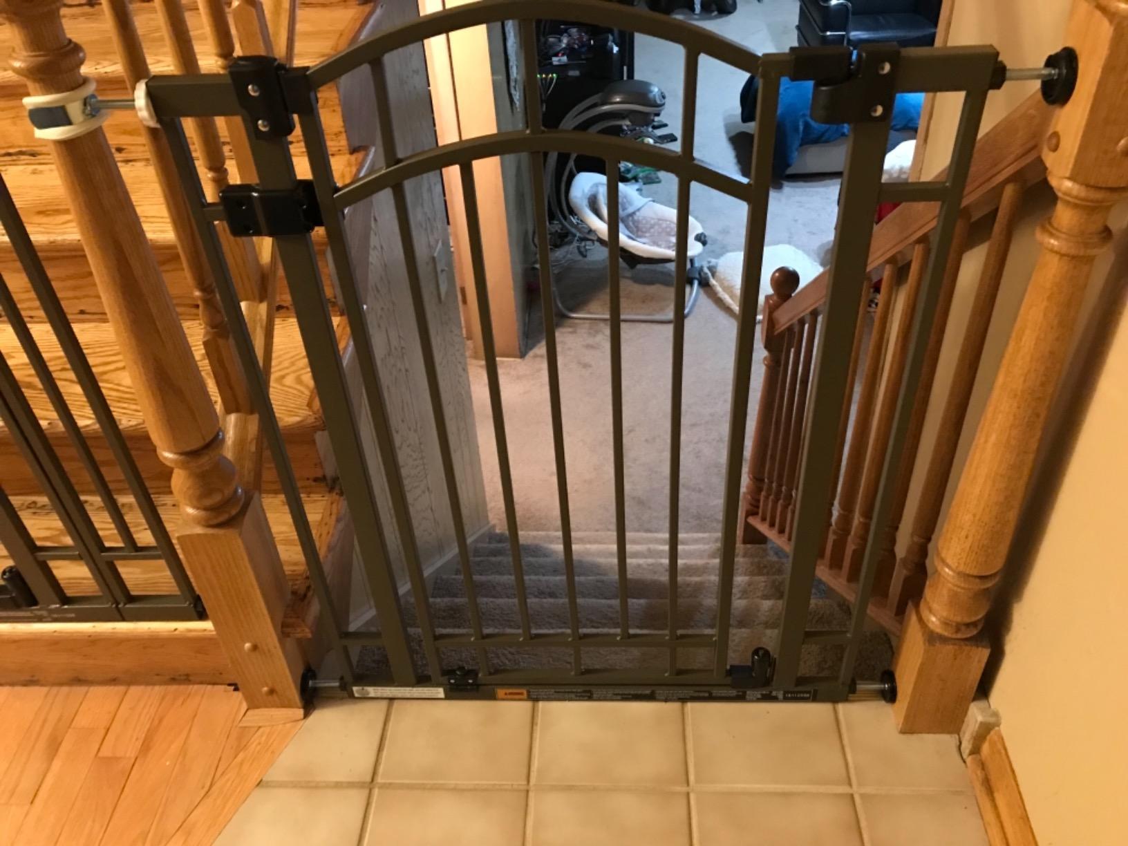 Ingenuity Multi-Use Decorative Extra Tall Walk-Thru Baby Gate, Fits Openings 28.5-48 Inch (Pack of 1), Black Metal, for Doorways and Stairways, 36' Tall Baby and Pet Gate, Black, One Size customer photo 2