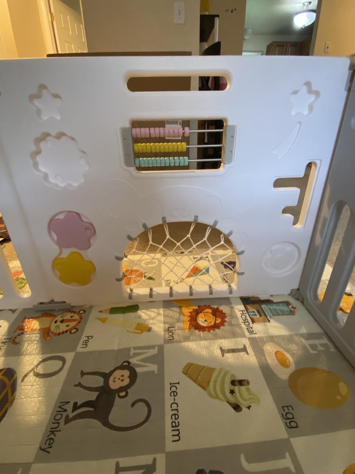 Baby Playpen, 10-Panel Foldable Play Pen for Babies 6-12 Months, Grey White customer photo 1