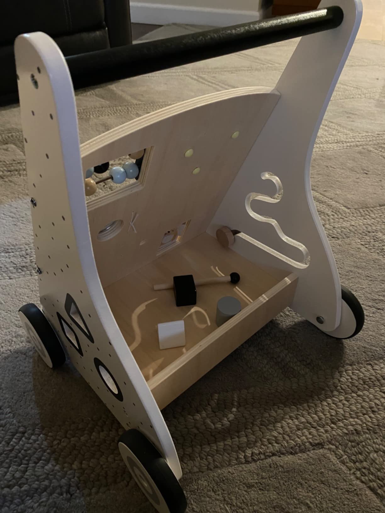 Beright Wooden Baby Walker Push and Pull Learning Activity Walker Kids’ Activity Toy Multiple Activities Center Develops Motor Skills & Stimulates Creativity (Natural) customer photo 1