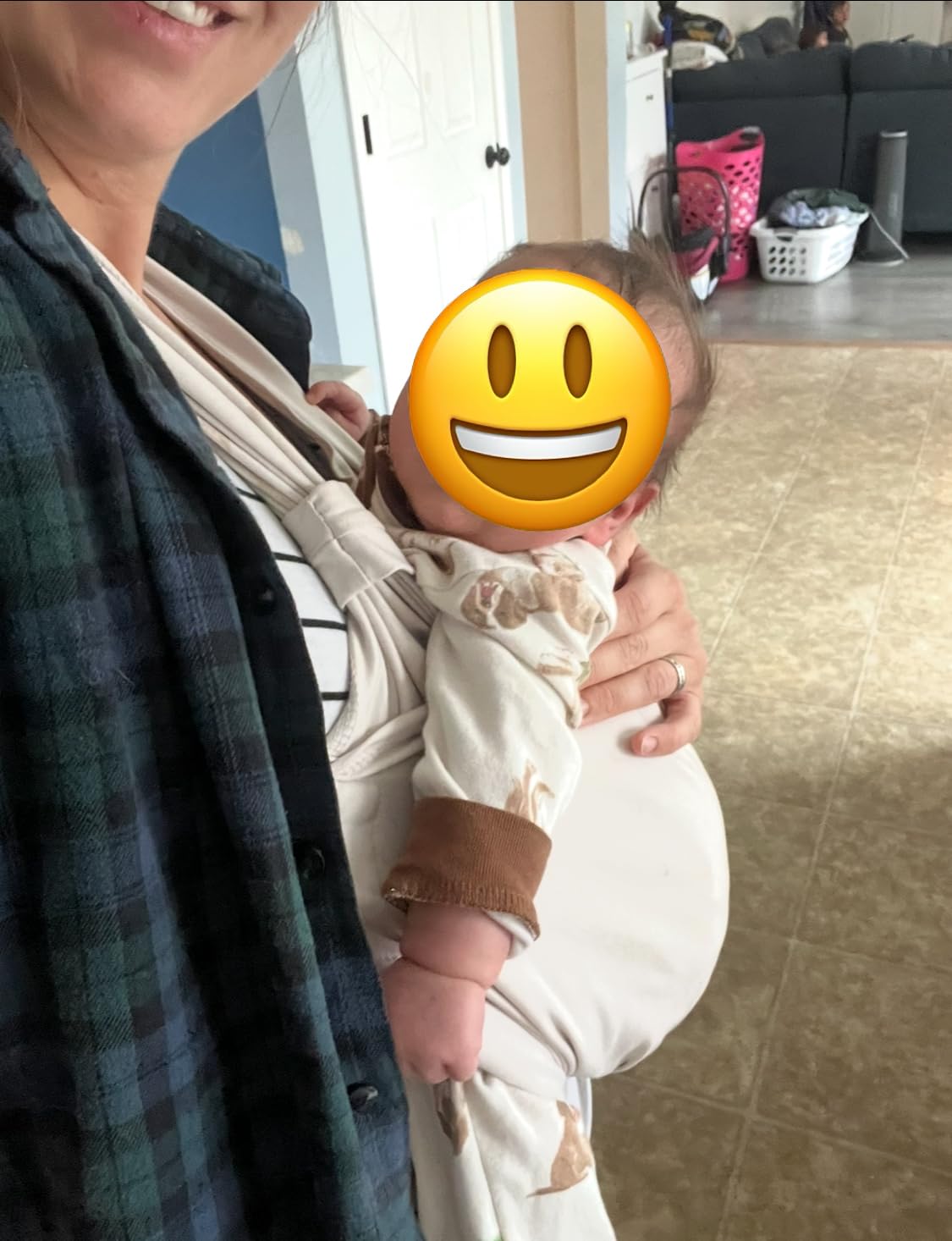 Boba Bliss Pre-Wrapped Baby Wrap Carrier, Newborn Sling, Black customer photo 1
