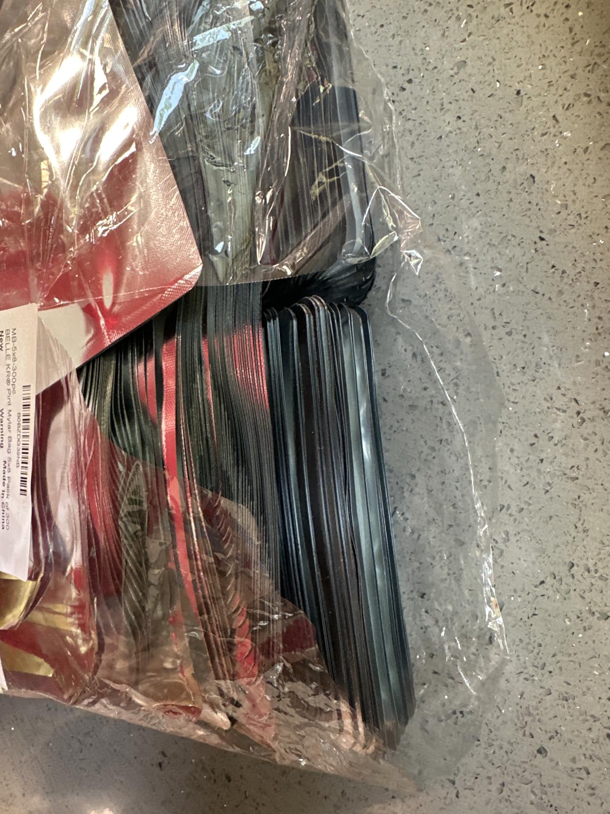 BELLE KR® Pint Mylar Bags for Food Storage - Pack Of 300-5x8-7.5mil Thick - Gusseted Bottom Clear Front Mylar Bags for Freeze Dryer - Labels Included customer photo 2