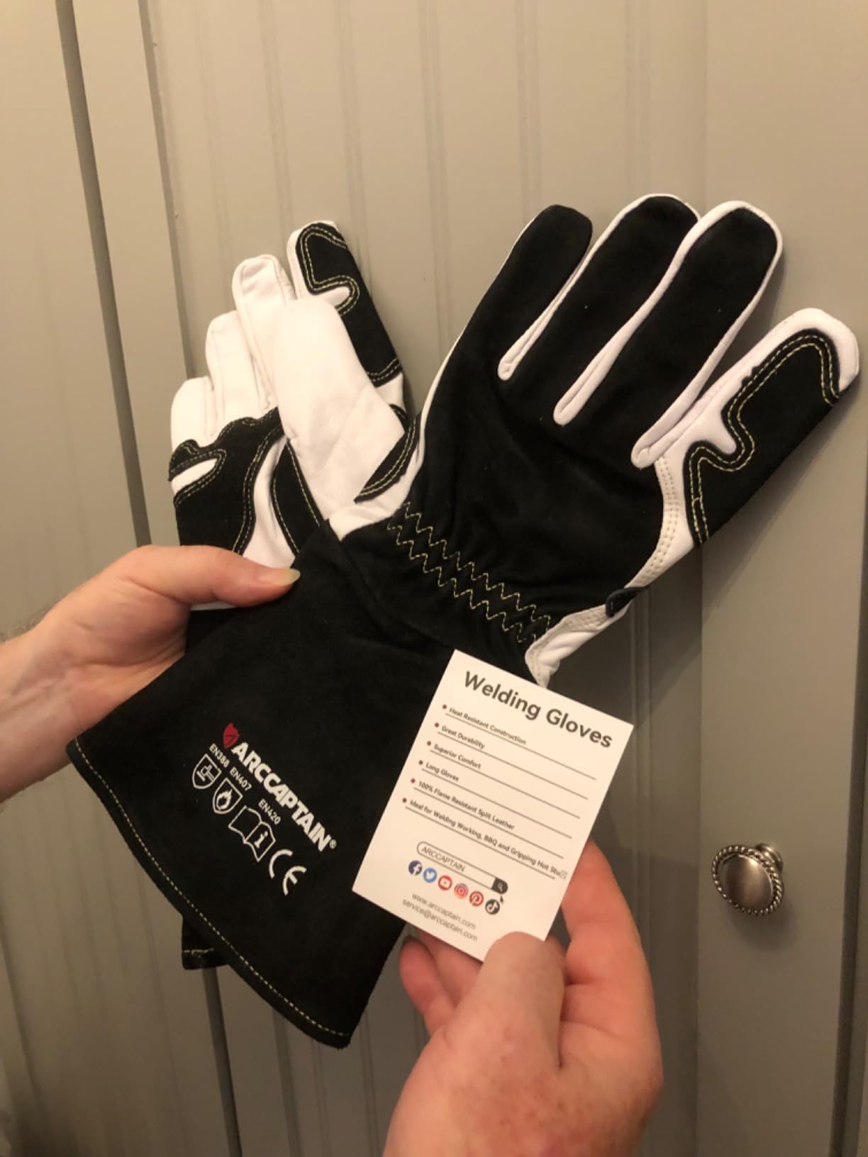 ARCCAPTAIN Tig Welding Gloves: Premium Goatskin Grain Leather, Dexterity, Comfort, Duralble Tig Gloves for Work Protection customer photo 1