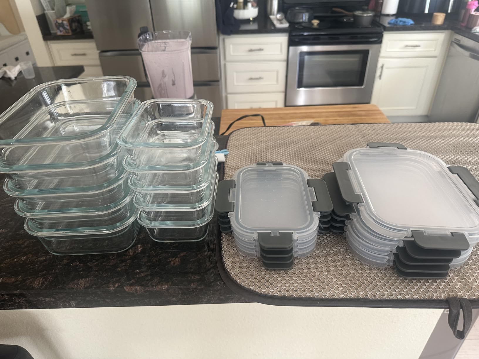 VERONES 10 PACK Glass Meal Prep Containers Set with Lids, Grey customer photo 2