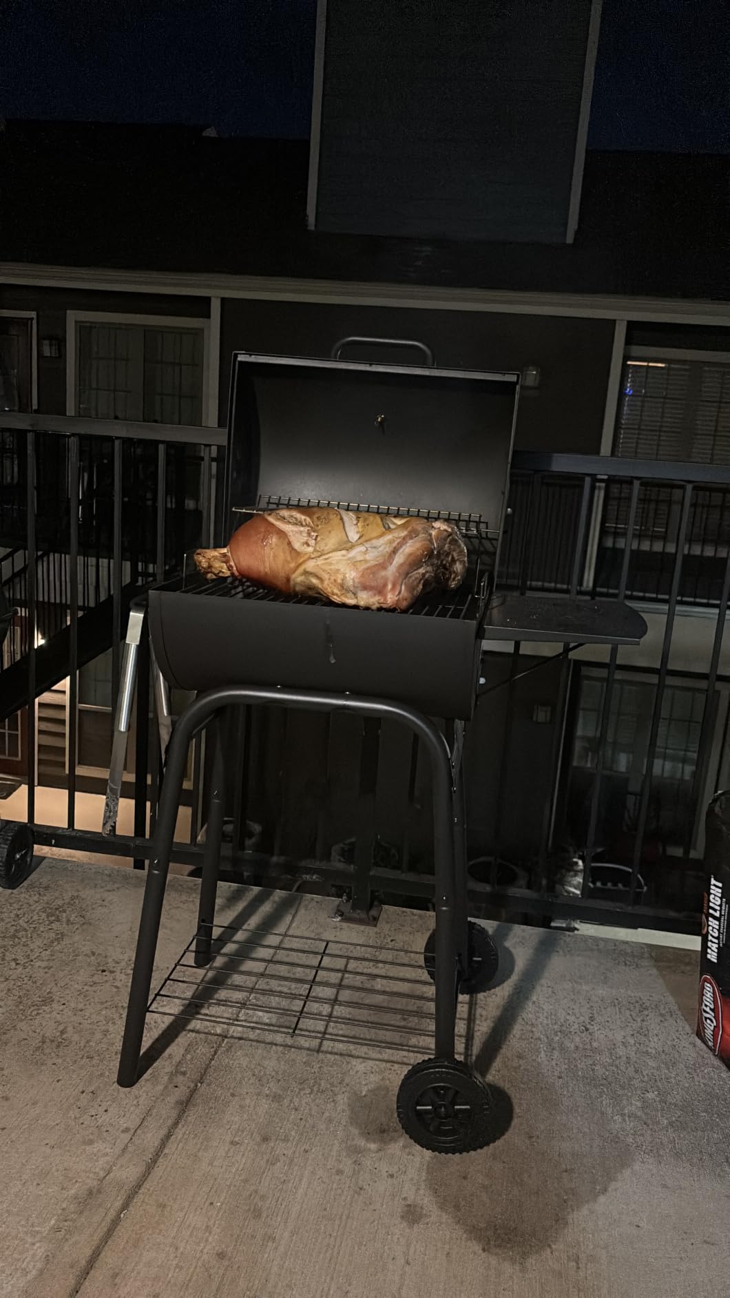 Charcoal Grill with Side Table,Barrel BBQ Grill 500 Sq In Cooking Area customer photo 2