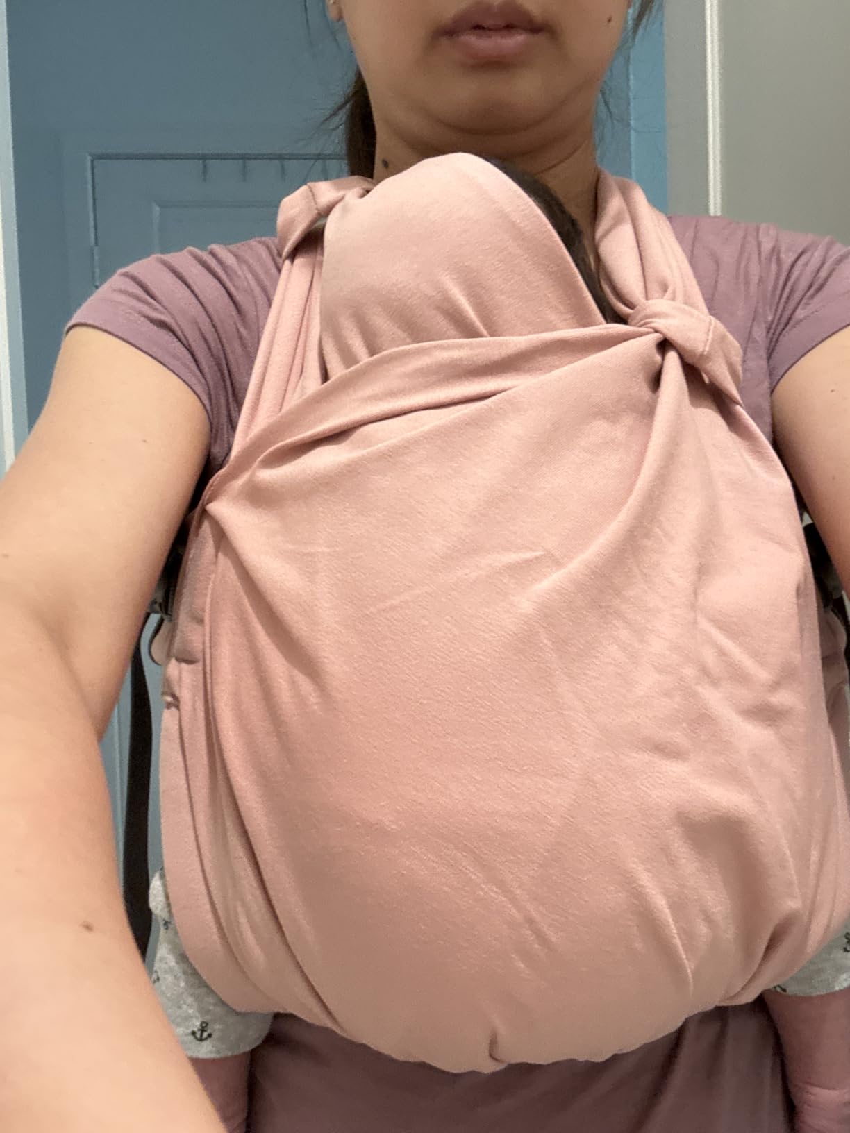 Boba Bliss Pre-Wrapped Baby Wrap Carrier, Newborn Sling, Sea Mist customer photo 2