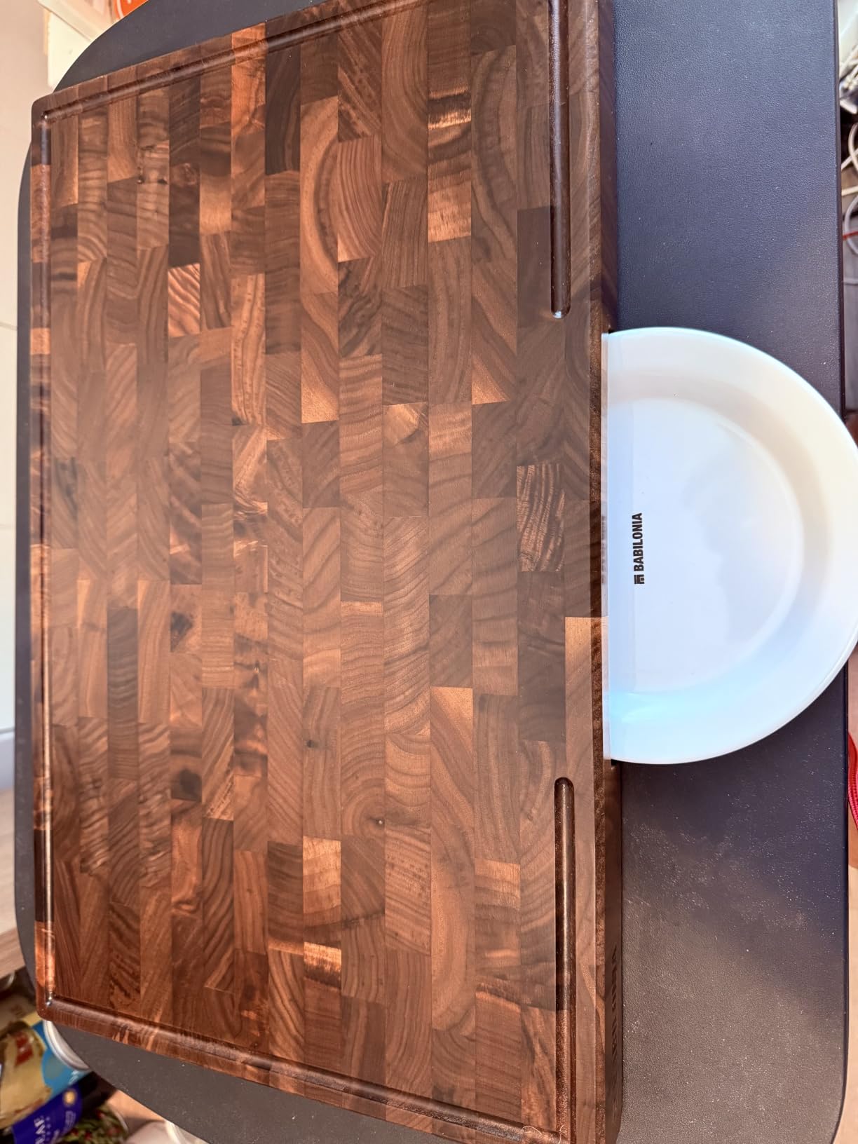 American Walnut Wood Cutting Board, End Grain Butcher Block for Kitchen customer photo 1
