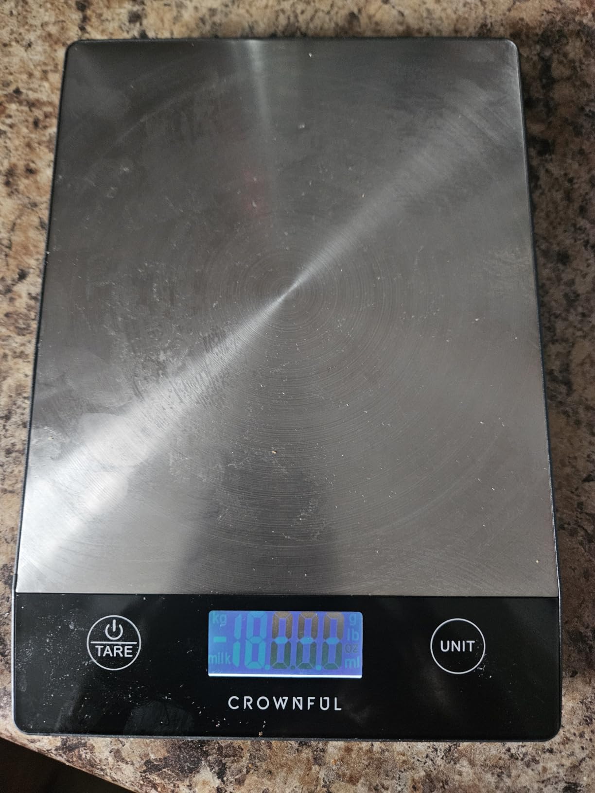 CROWNFUL Food Scale, 33lb Rechargeable 304 Stainless Steel Digital Kitchen Scale Weight Grams and Ounces with LCD Display and Type-C Charging for Meal Prep, Baking and Cooking customer photo 2