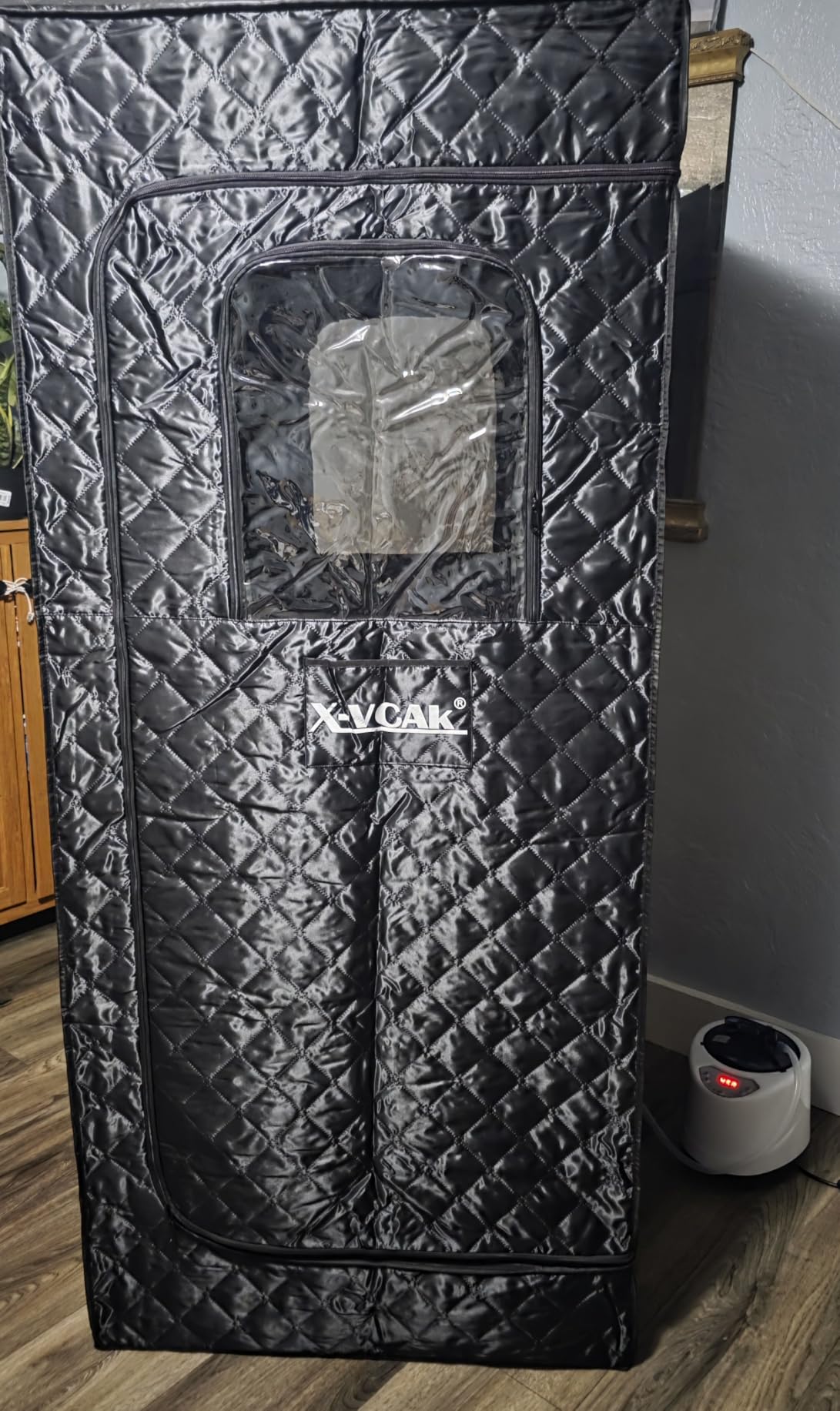 X-Vcak Upgraded Portable Sauna for Home,Relaxation, Steam Sauna for Home with Steamer, Remote Control, Folding Chair, 9 Levels customer photo 2