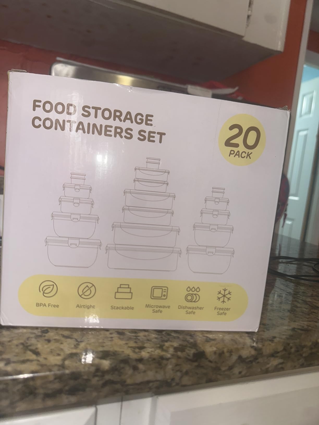 JSCARES 40 PCS Food Storage Containers with Lids Airtight (20 Lids &20 Containers) - Leakproof Meal-Prep Containers for Kitchen Storage Reusable Plastic Microwave/Dishwasher Safe with Labels & Pen customer photo 2