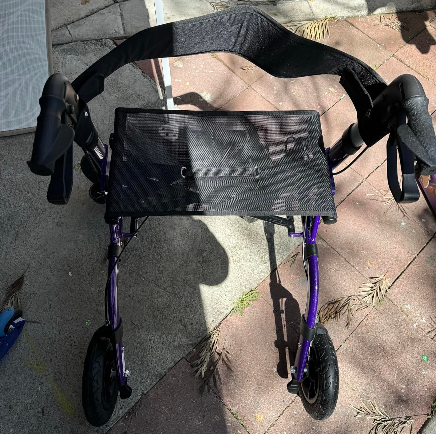 Goplus Rollator Walkers for Seniors with Seat, Foldable Rolling Walker with 9.5” All Terrain Pneumatic Wheel, Supports up to 300 lbs, Heavy Duty Bariatric Rollator Walker for Adult customer photo 2