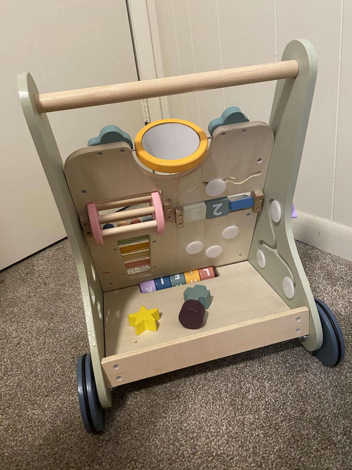 Wooden Baby Push Walker,Montessori Push Walker for Babies 10-12 Months customer photo 1