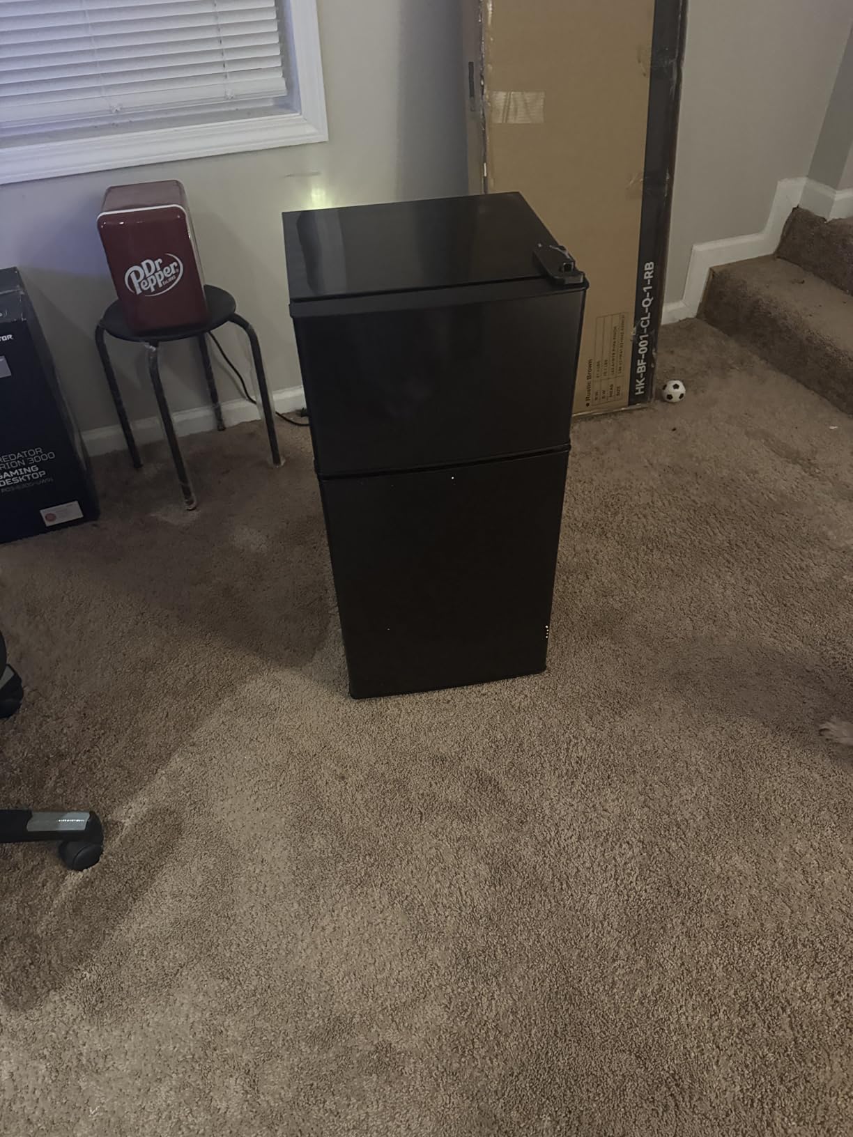 DEMULLER 45L Personal Double‑Door Mini Fridge With Freezer, Black customer photo 1