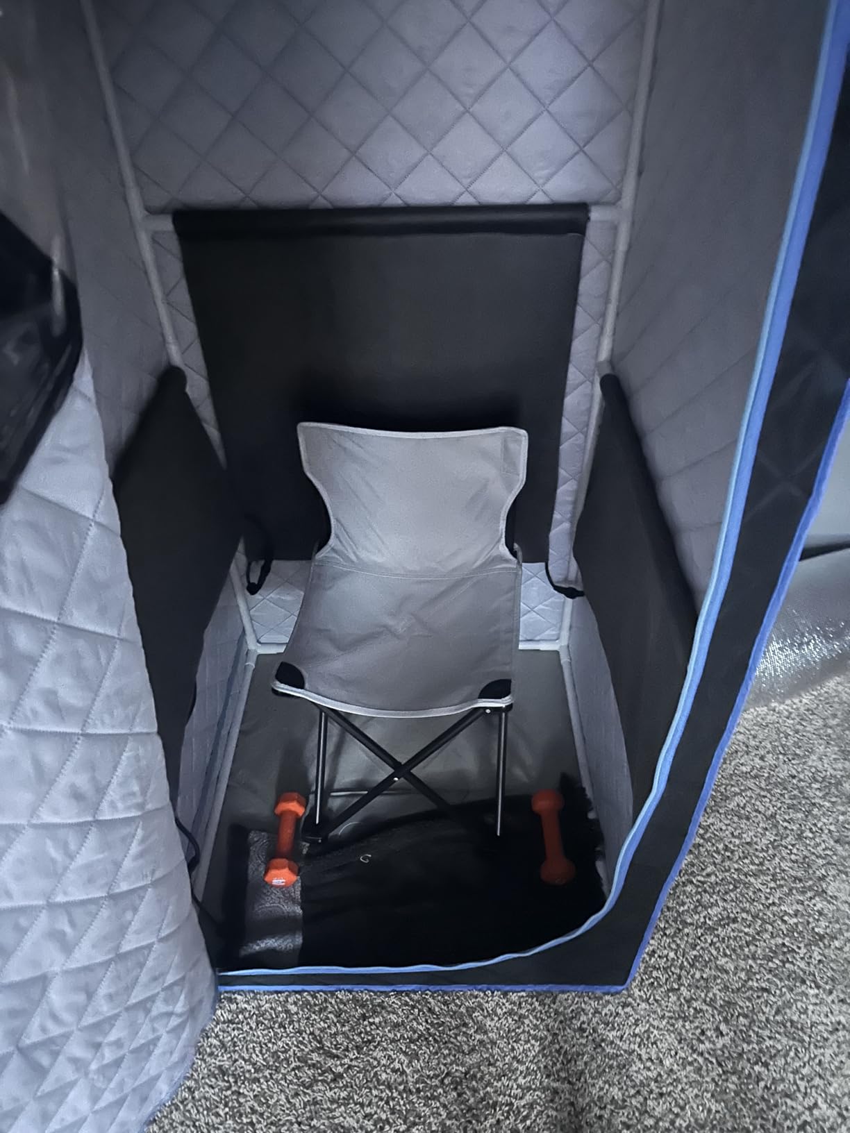 2 Person Infrared Sauna | Full Size Portable Sauna Tent | FAR Infrared Sauna for Home, 1,350watt, Home Saunas with Heating Foot Pad*2, Portable Chair*2, (L56.7 x W31.5 x H59.4, Black) customer photo 2