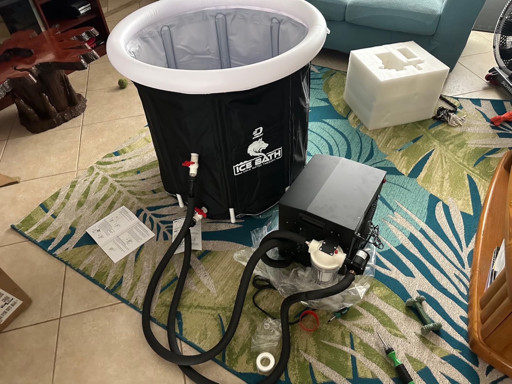Diveblast Cold Plunge Tub With Water Chiller, Pump and Filter - Low Consumption 2/3 HP Cold Plunge Chiller - Cools Water Down to 39°F customer photo 1