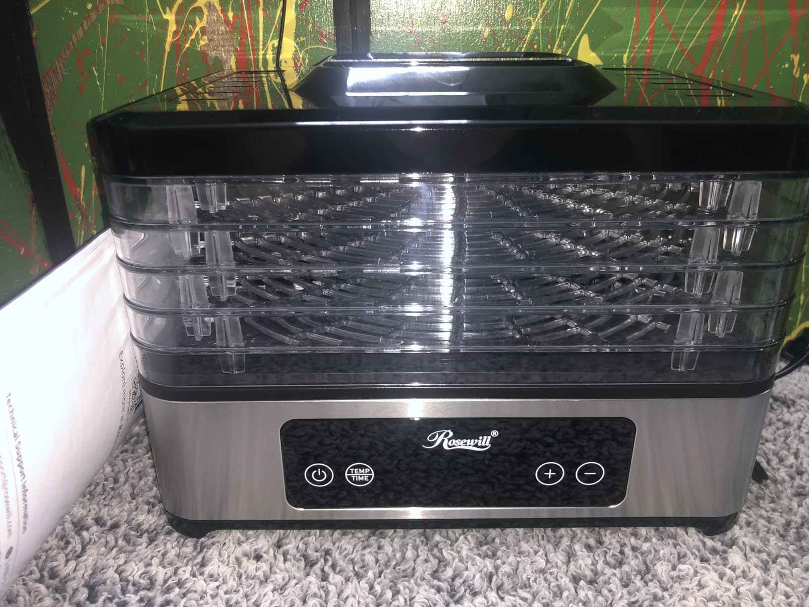 Rosewill Compact Food Dehydrator, 5 Stackable Trays with Adjustable 48H Timer and Temperature Control - 400W Electric Food Dryer for Jerky, Fruits, Herbs, Veggies, Meat & Dog Treats customer photo 1