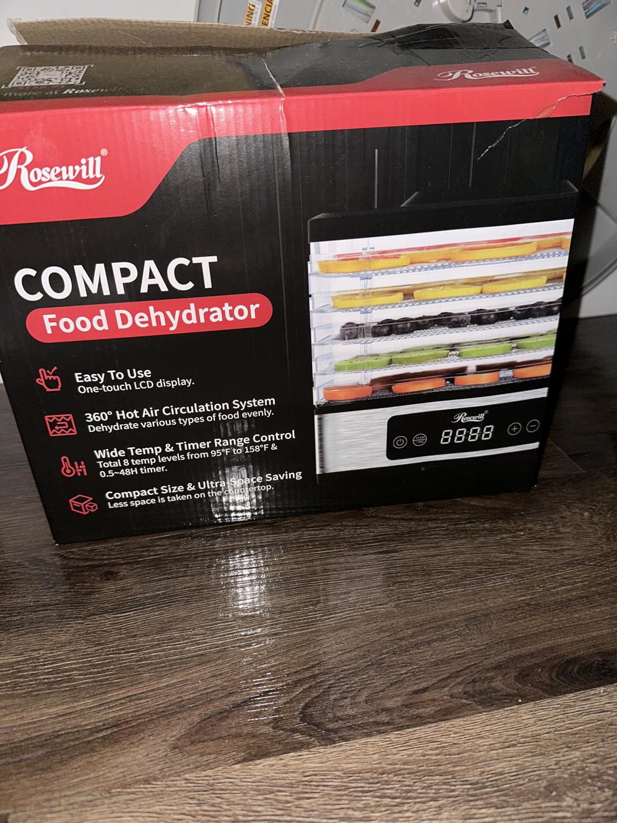 Rosewill Compact Food Dehydrator, 5 Stackable Trays with Adjustable 48H Timer and Temperature Control - 400W Electric Food Dryer for Jerky, Fruits, Herbs, Veggies, Meat & Dog Treats customer photo 2